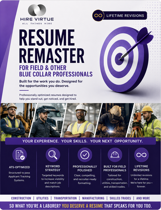 Resume Remaster™ - Field & Other Blue-Collar Professionals (Lifetime Revisions)